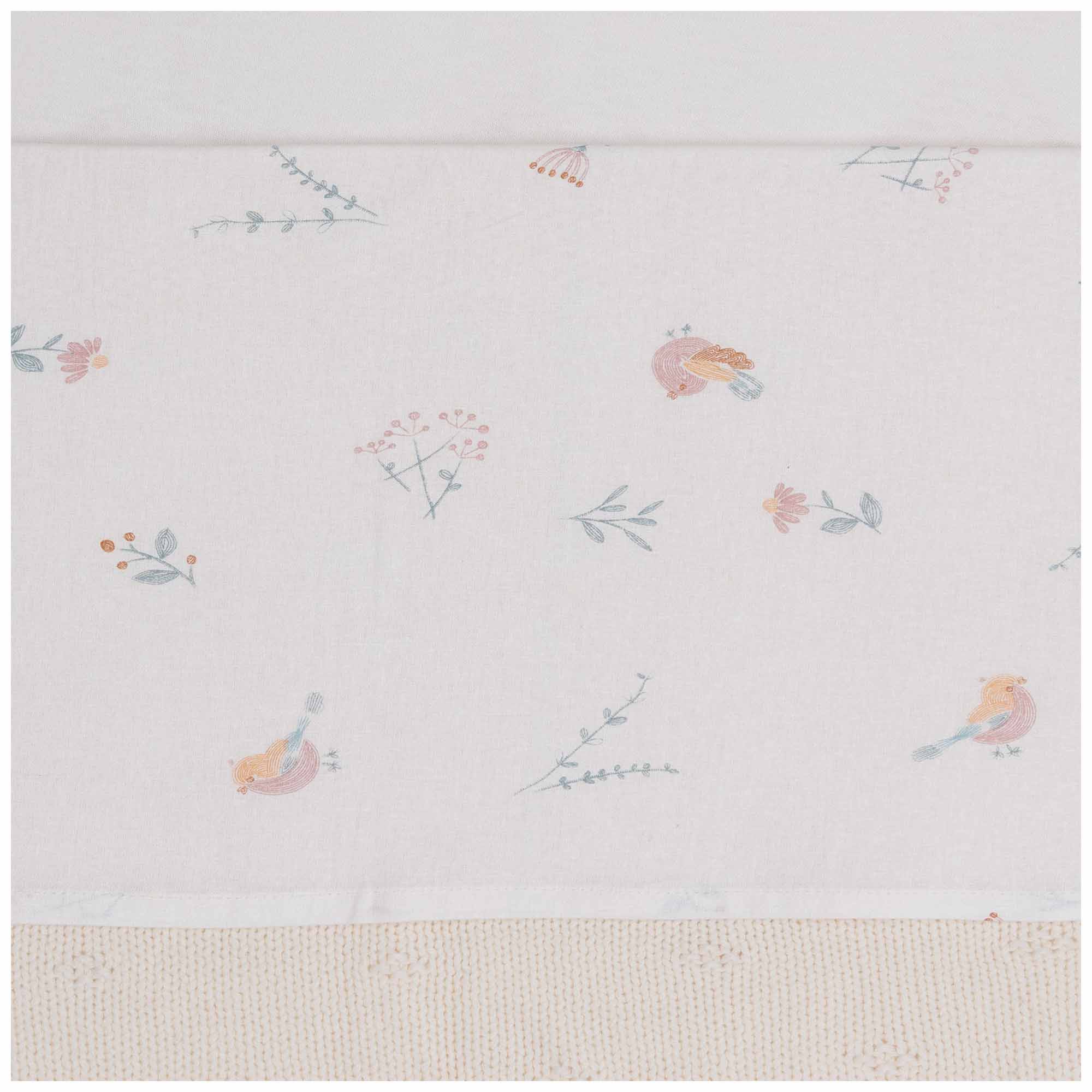 Jollein ledikantlaken loverly birds wit