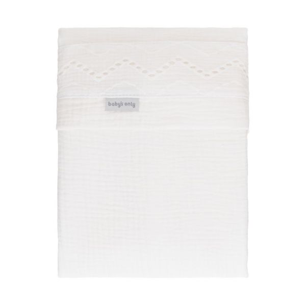 Baby's Only Wieglaken Broderie Calm Wit 80 x 100 cm