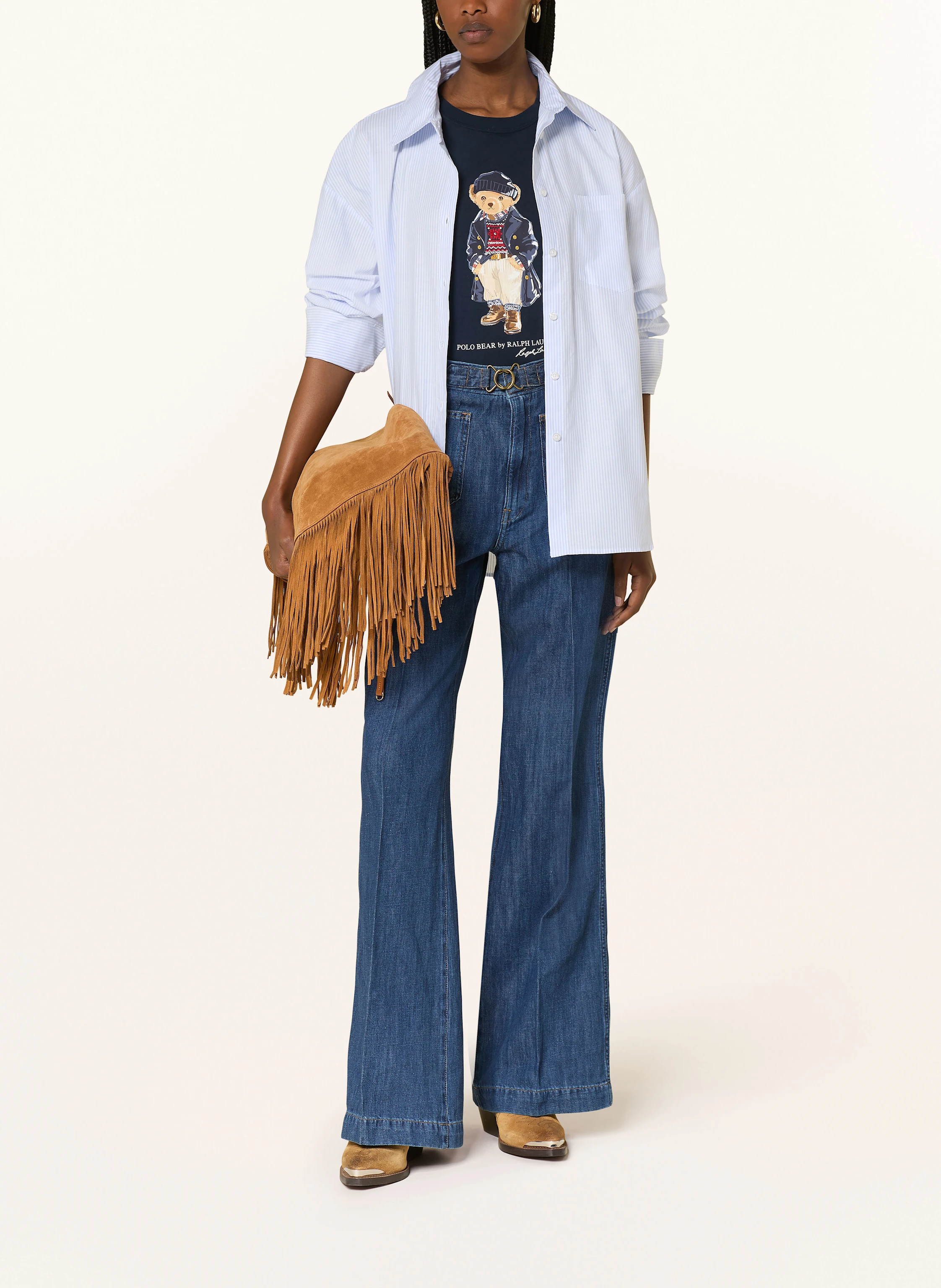 POLO RALPH LAUREN Flared Jeans mit Leinen