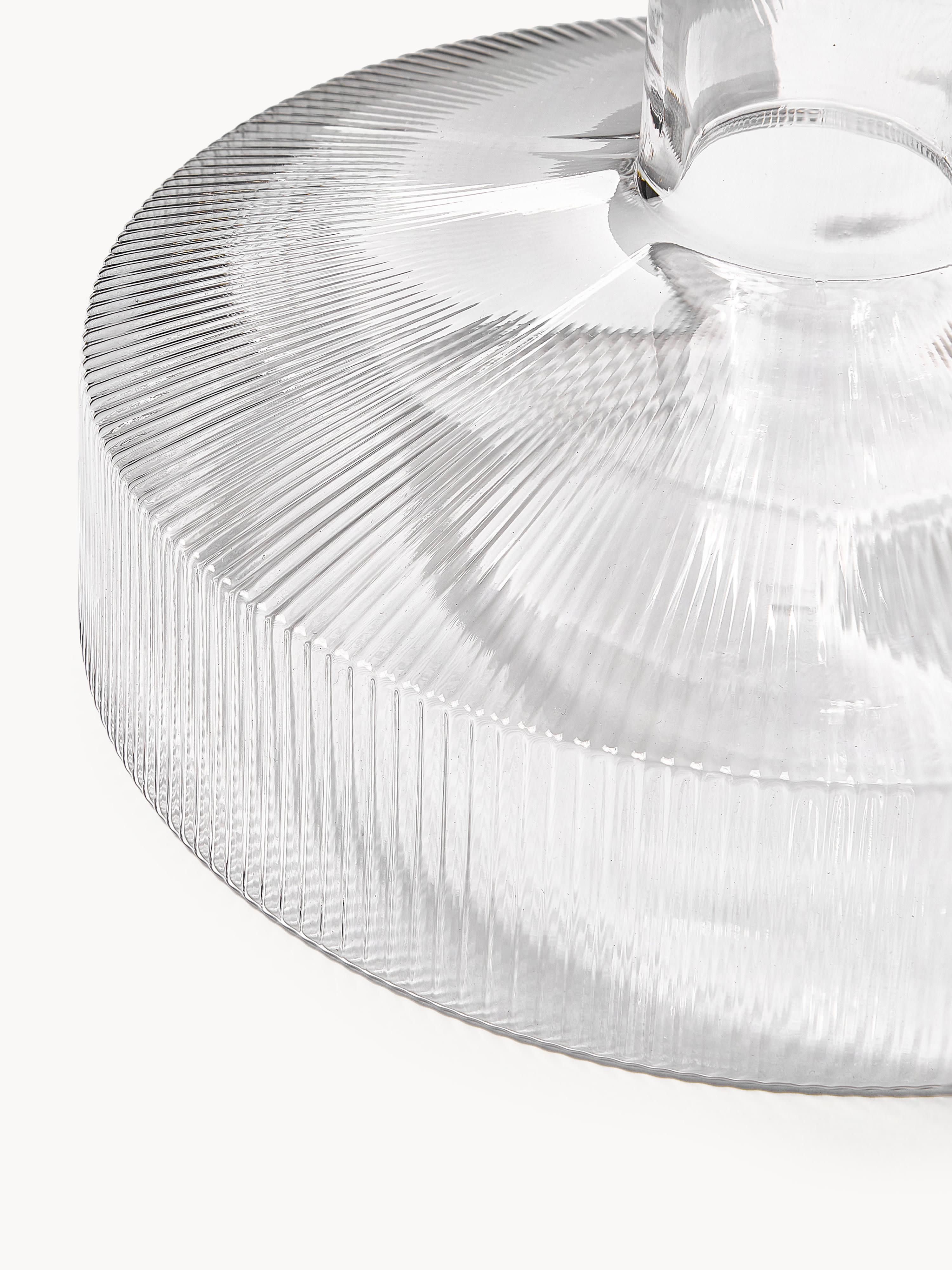Mondgeblazen decanter Ripple met groefreliëf, 1.1 L