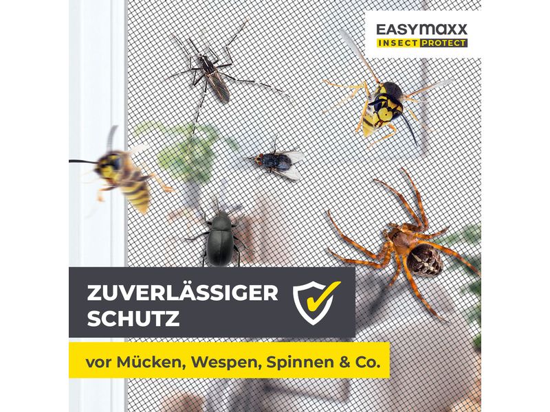 EASYmaxx Fliegengitter Magic Click 1.5 x 1.3 m Fenster-Moskitonetz