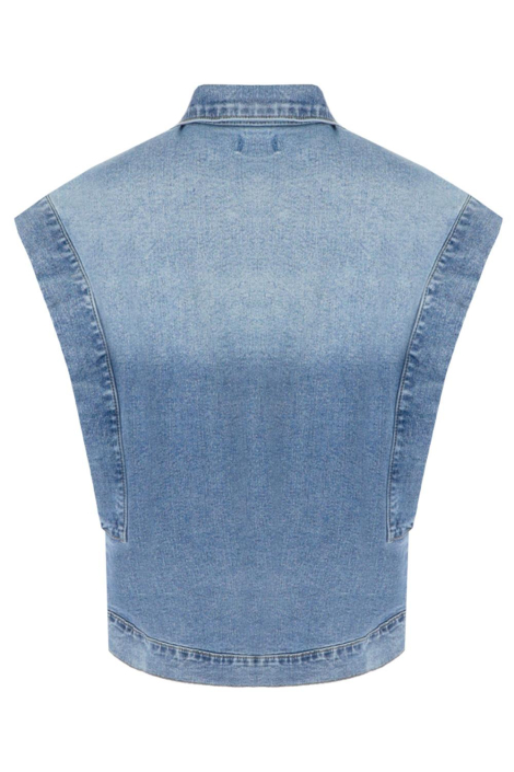 Fluresk blauwe dames gilet