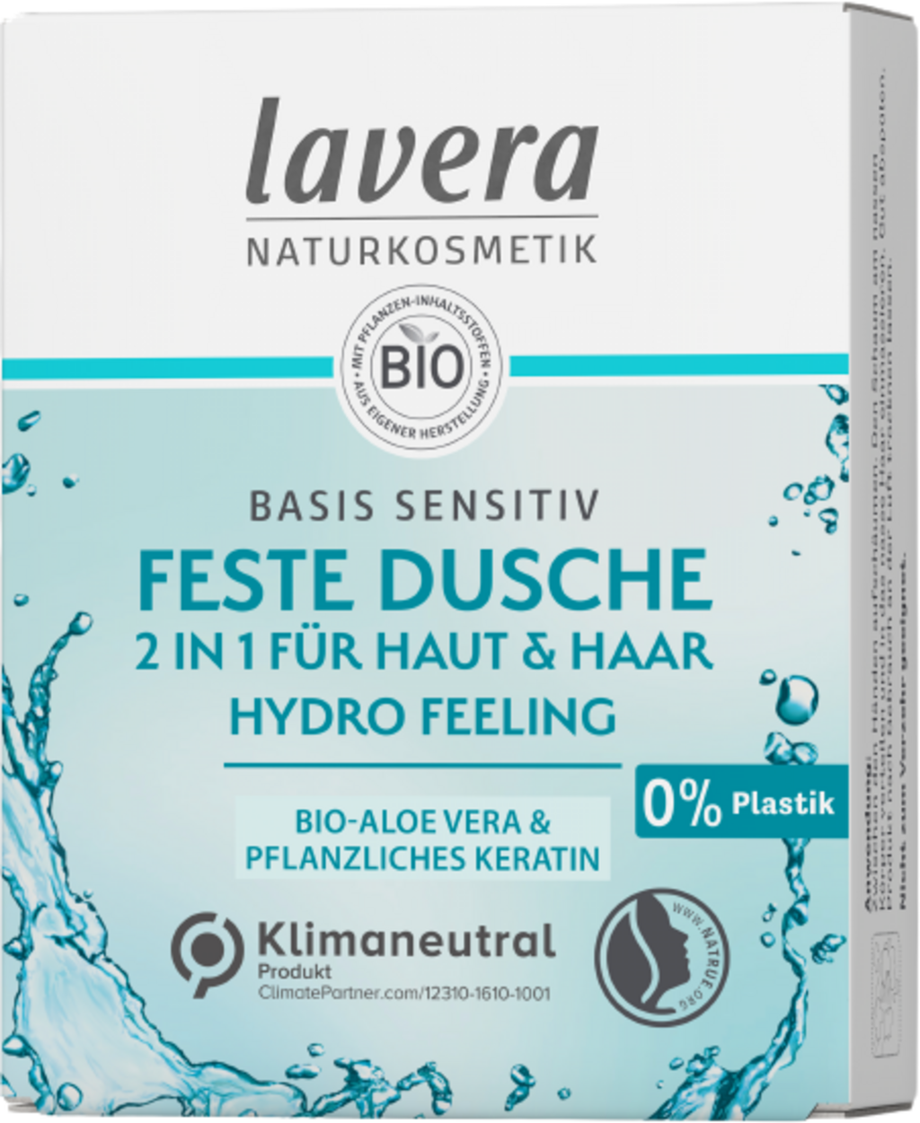 lavera  Basis Sensitiv 2in1 Feste Dusche Haut & Haar, 50 g