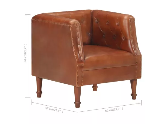 Fauteuil Marron Cuir véritable