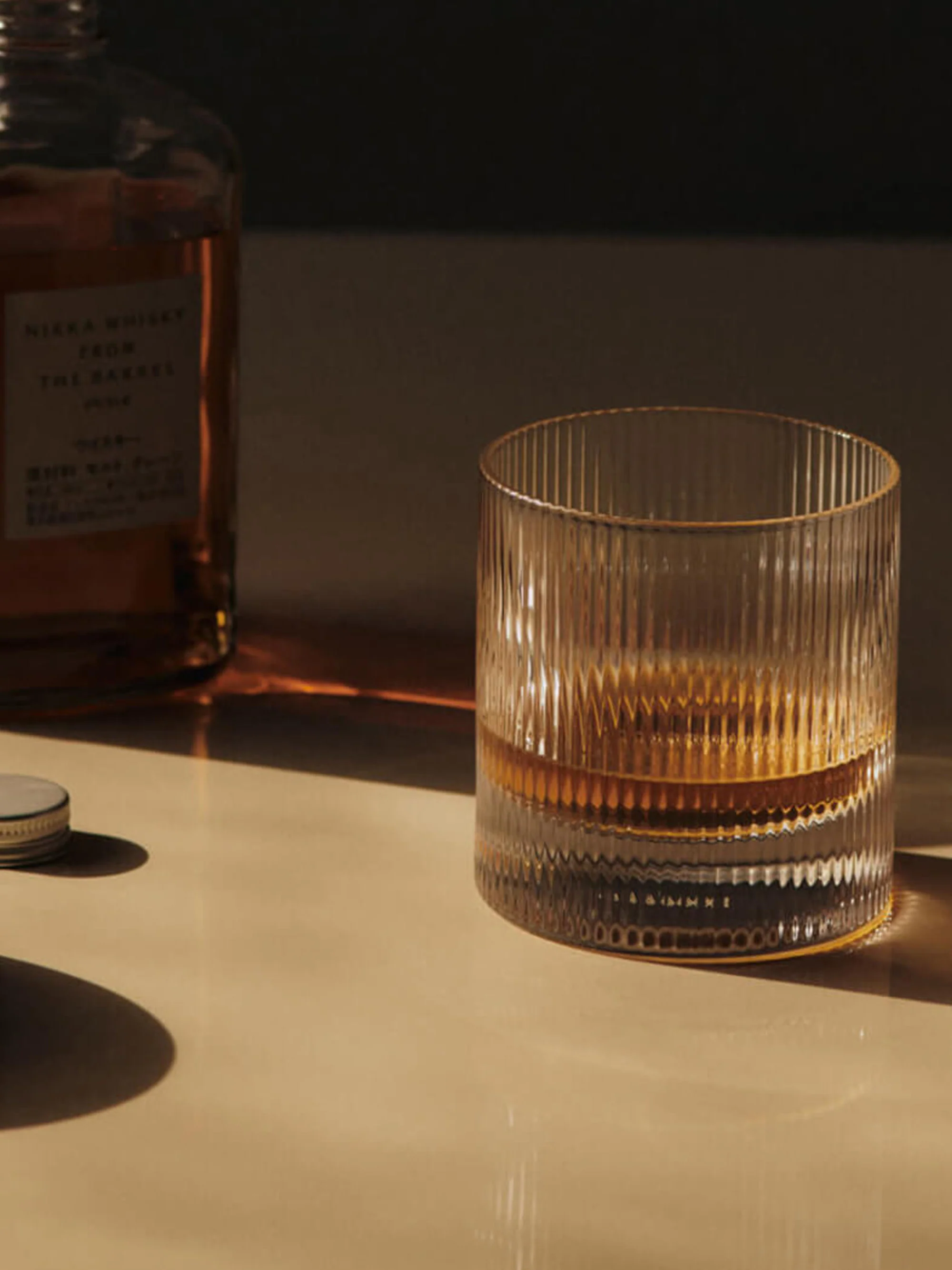 Mondgeblazen glazen tumblers Ripple, 2-delig