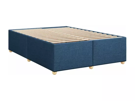 Sommier à lattes de lit avec matelas Bleu 160x200 cm Tissu