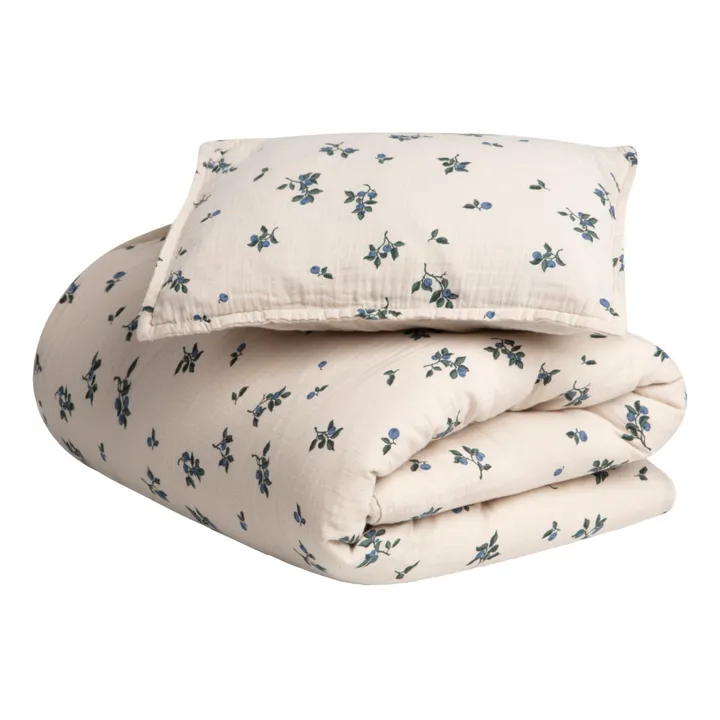 garbo&friends Parure de lit Blueberry en mousseline de coton | Ivoire