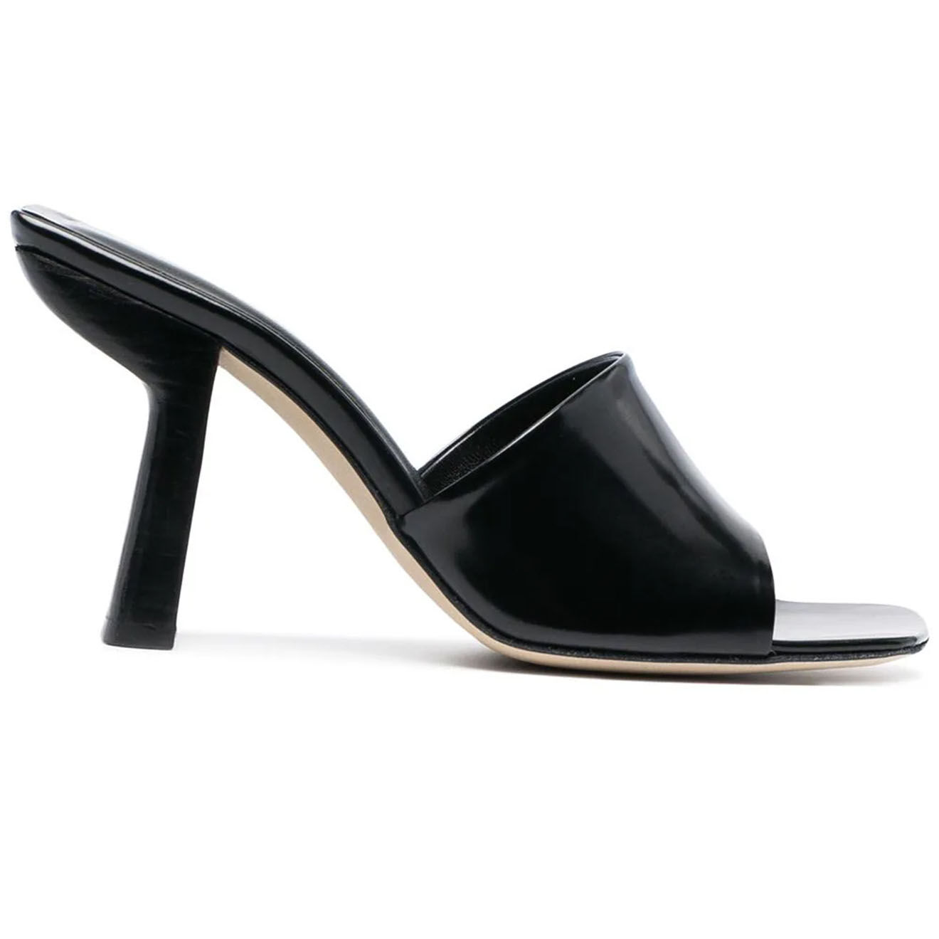 By Far Mules en Cuir Liliana noires - Talon 9 cm