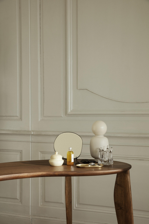 Ferm Living Pond tafel spiegel dark chrome
