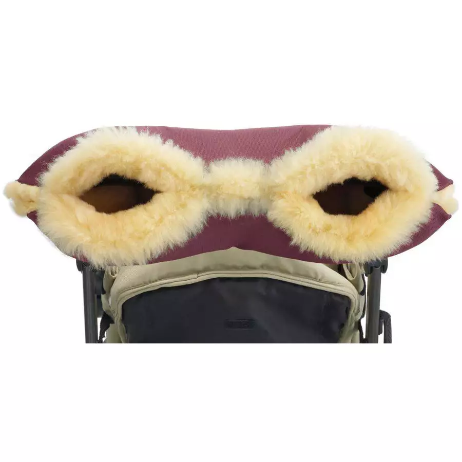 Hofbrucker LammfellhandWärmer für Kinderwagen Lammfell Handmuff Hergestellt in Deutschland Bordeaux