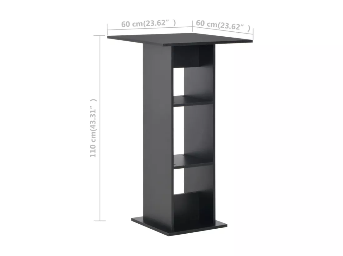 Table de bar Noir 60x60x110 cm