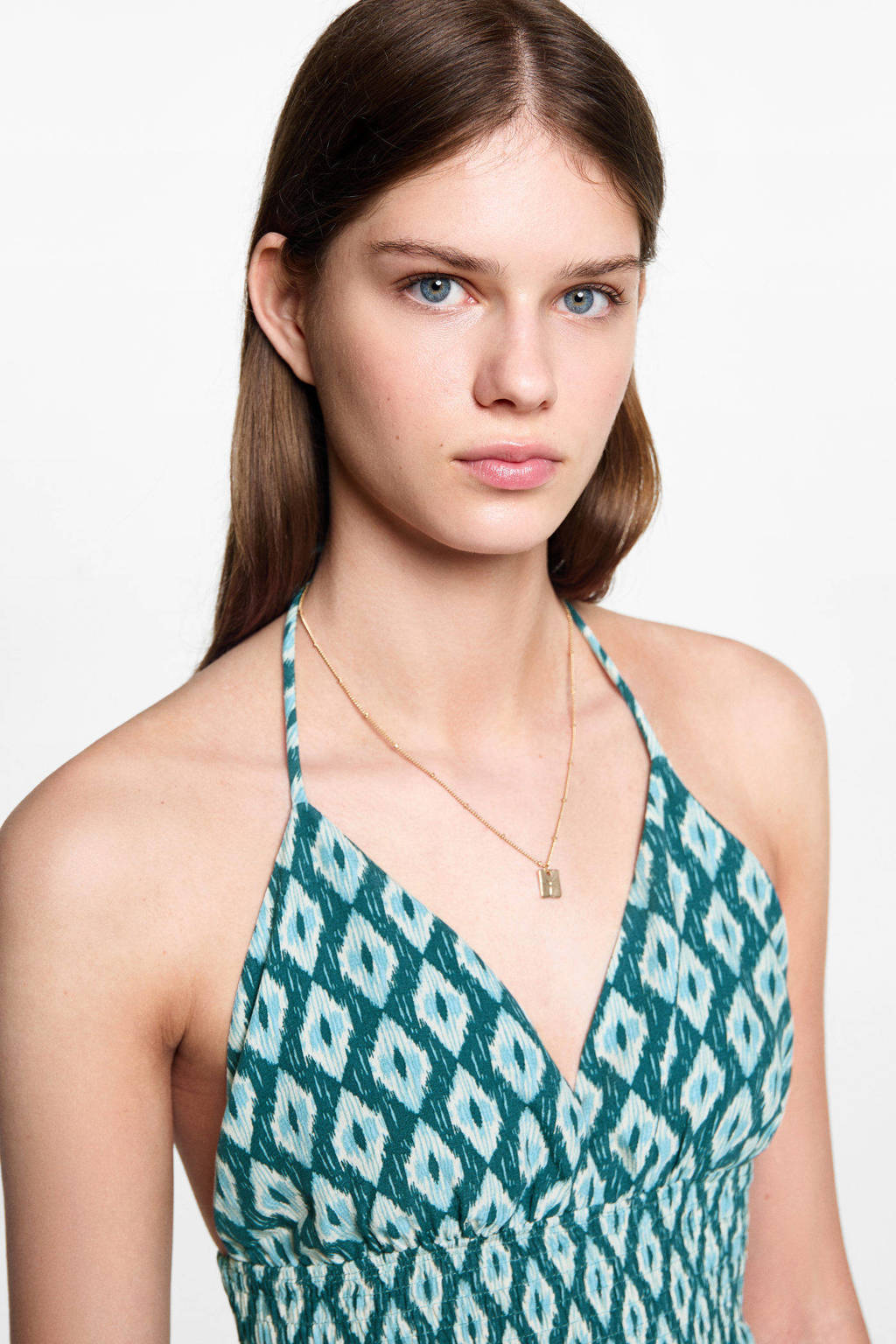 MANGO TEEN jurk met grafische print blauw