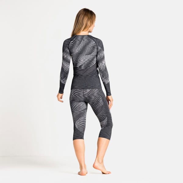 T-shirt thermique ODLO BLACKCOMB ECO BL TOP CREW NECK L/S W BLACK - SPACE DYE