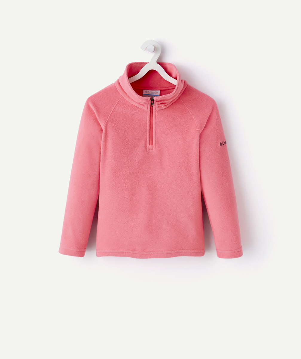 COLUMBIAPULL EN POLAIRE FILLE AVEC DEMI-ZIP GLACIAL ROSE