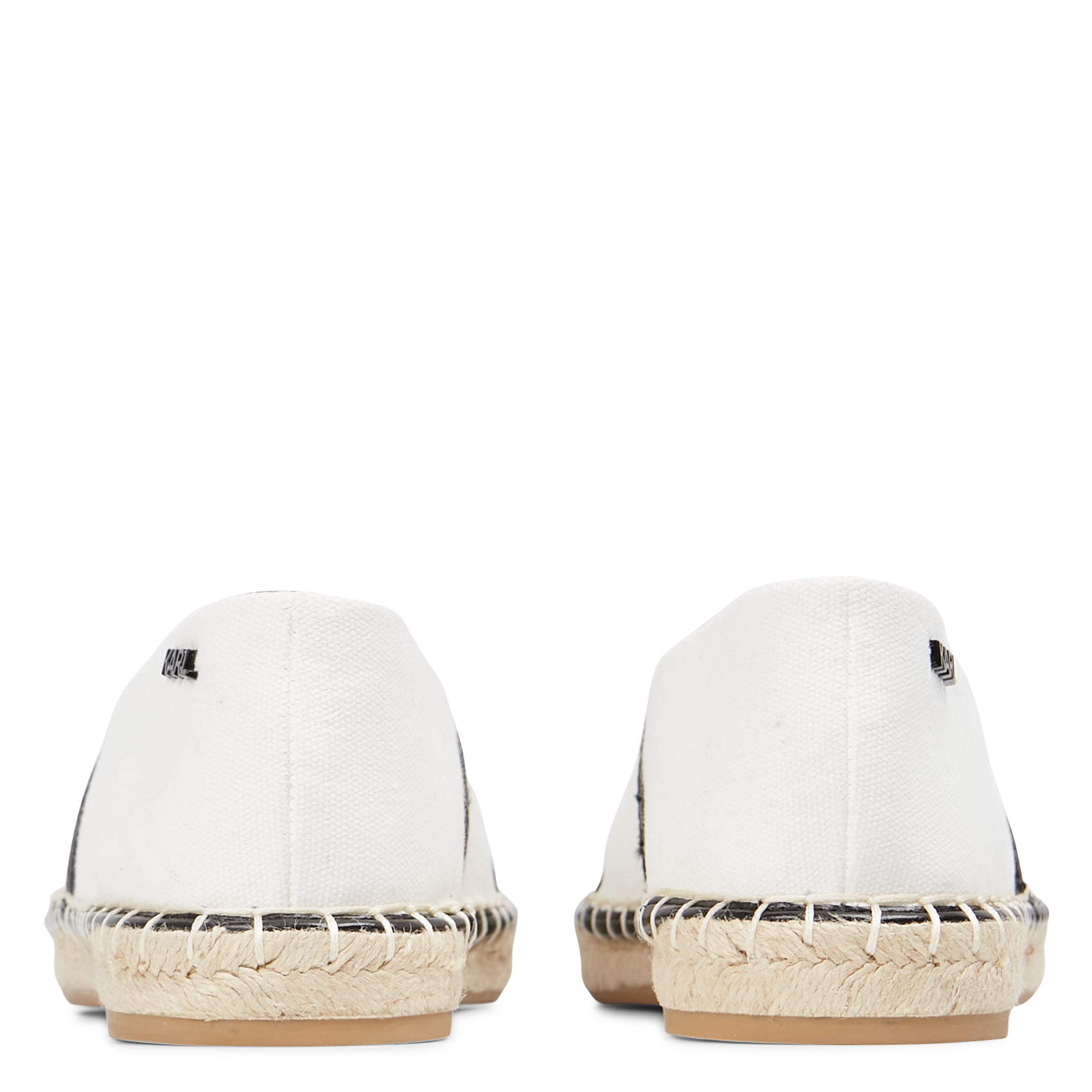 KAMINI Maison Karl Slip On - Espadrilles en coton motif KARL | Blanc