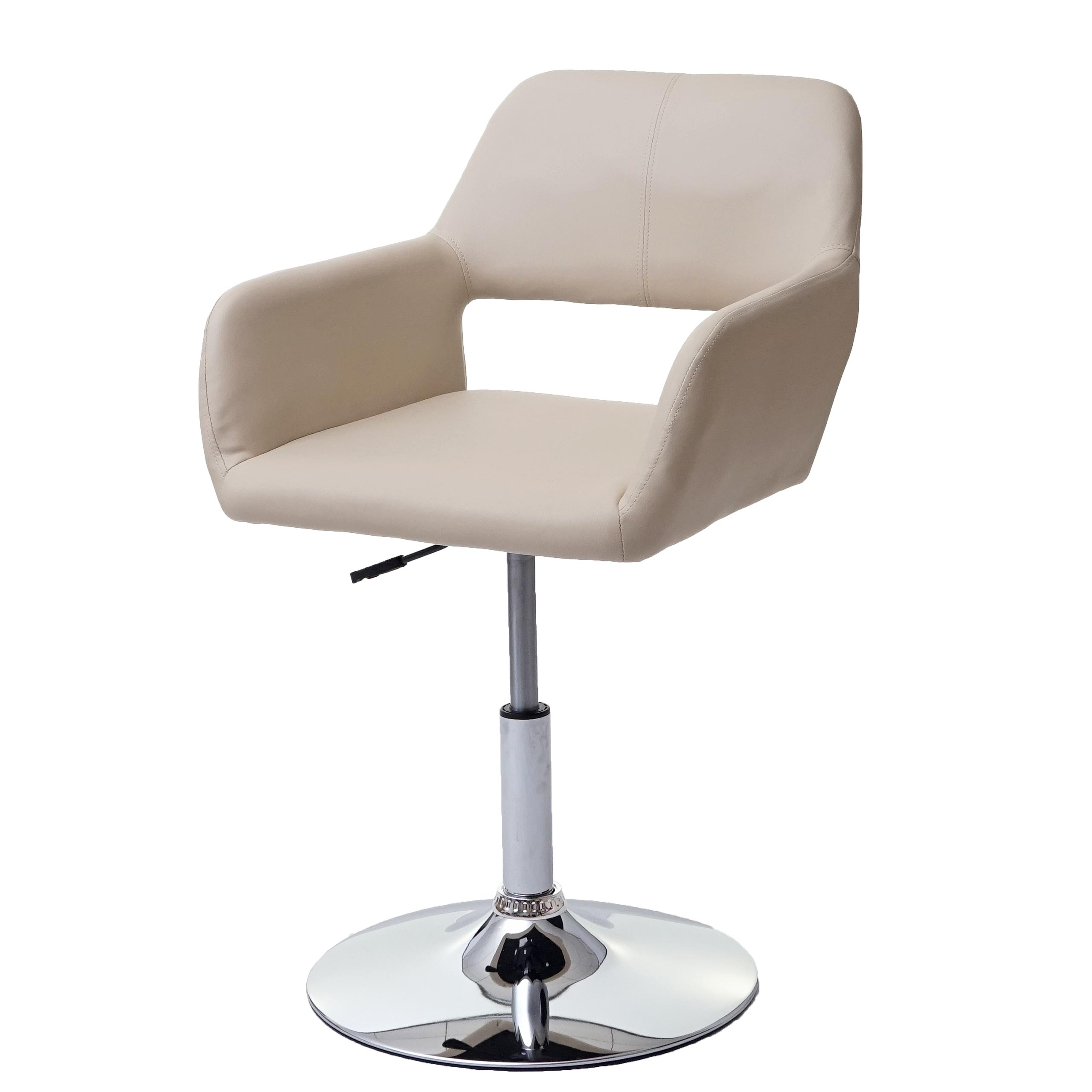 Esszimmerstuhl MCW-A50 III, Stuhl Küchenstuhl, Retro 50er Jahre, Kunstleder ~ creme, Chromfuß
