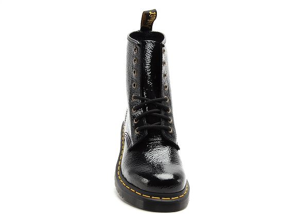 Dr martens boots bottine plates femme 1460 distressed patent noir