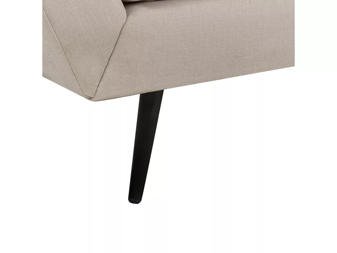 Canapé 3 places en velours beige LENVIK