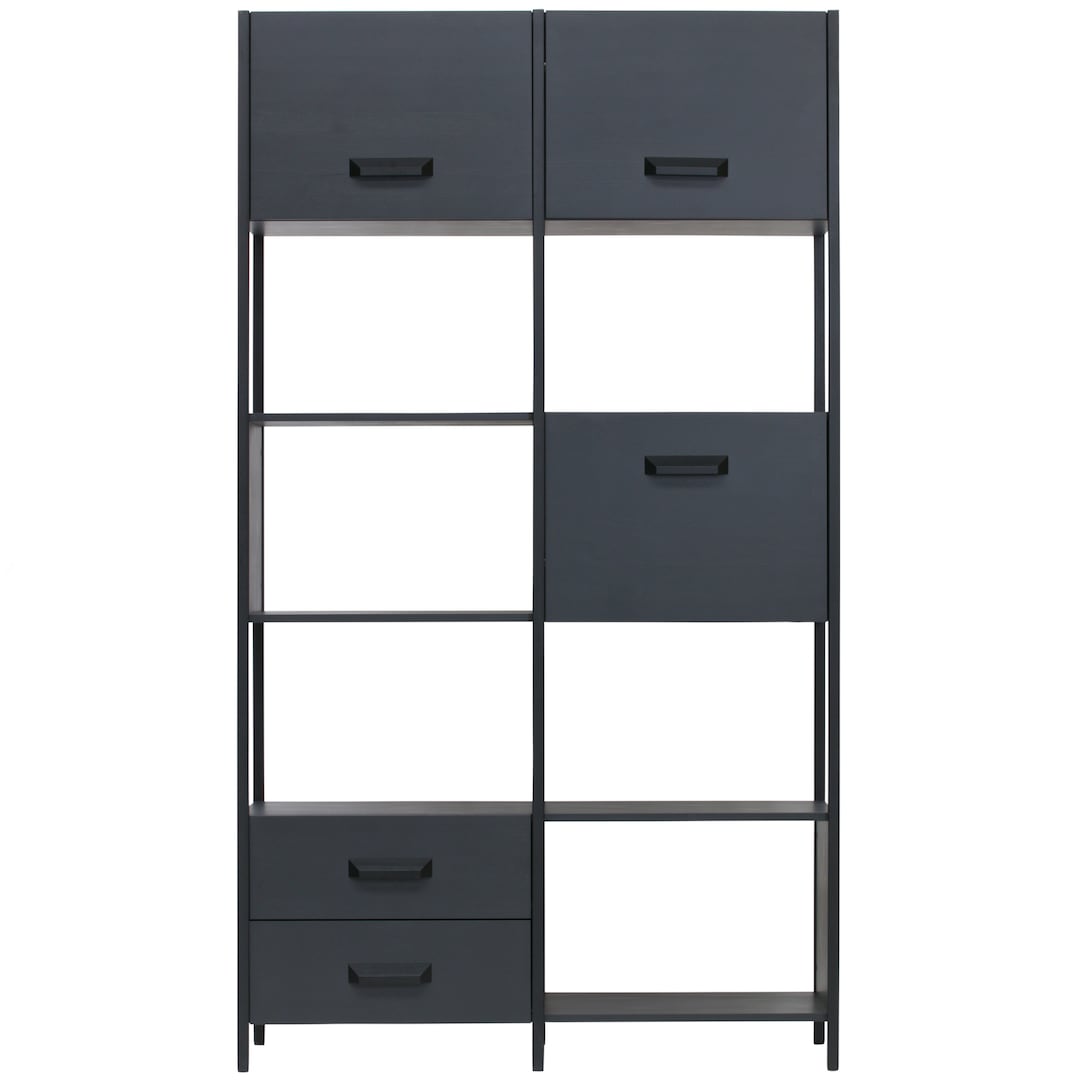Regalschrank LEGACY 123 x 220 cm mattschwarz