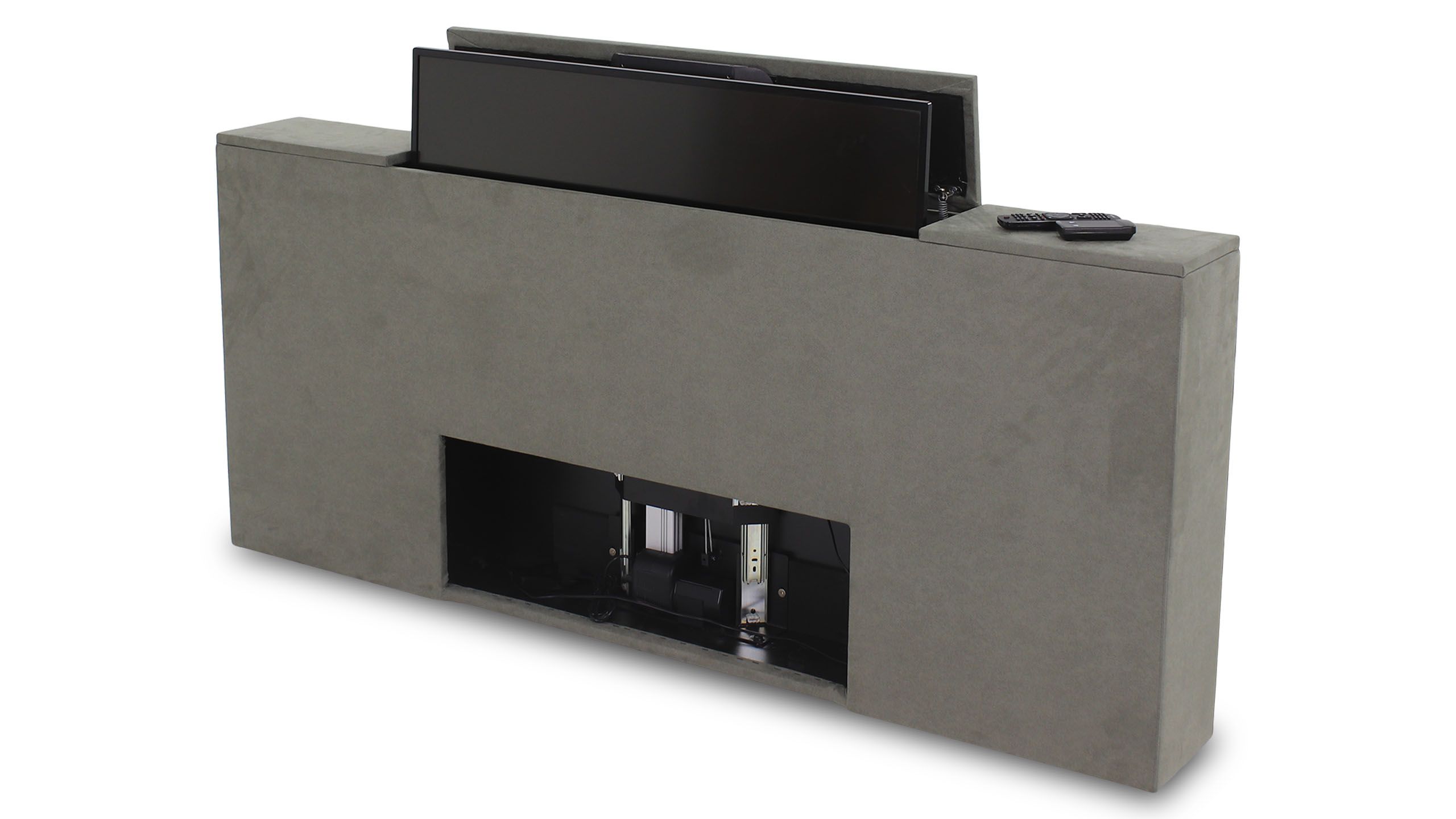 Voetenbord met tv-lift Boston B140 x D21 x H81 cm