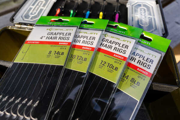 Bas de ligne Korum Grappler Hair Rigs Unhooked