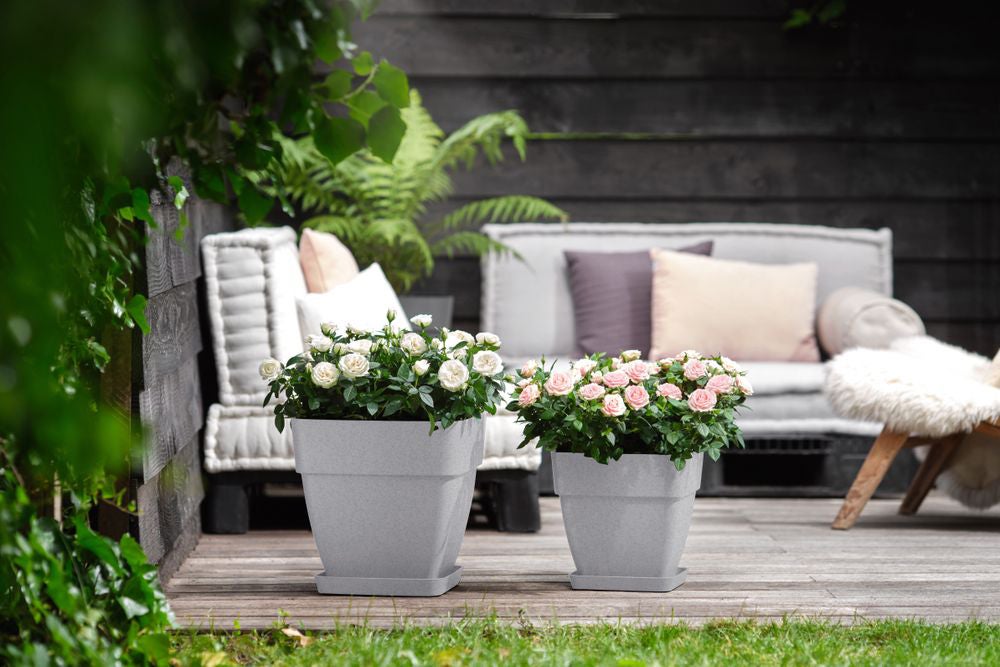 Elho bloempot Vibia Campana grijs 36,4 x 36,4 x 35,6 cm