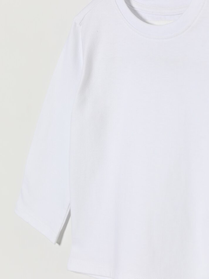 Camiseta básica de manga comprida - Branca