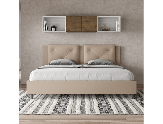 ITYHOME - Lit coffre appia 180x200 similicuir taupe