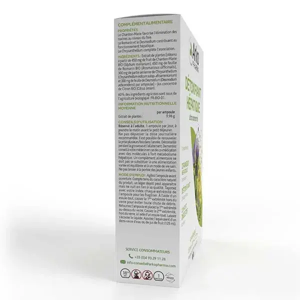 Arkopharma Arkofluides Détoxifiant détox Hépatique 20 Ampoules