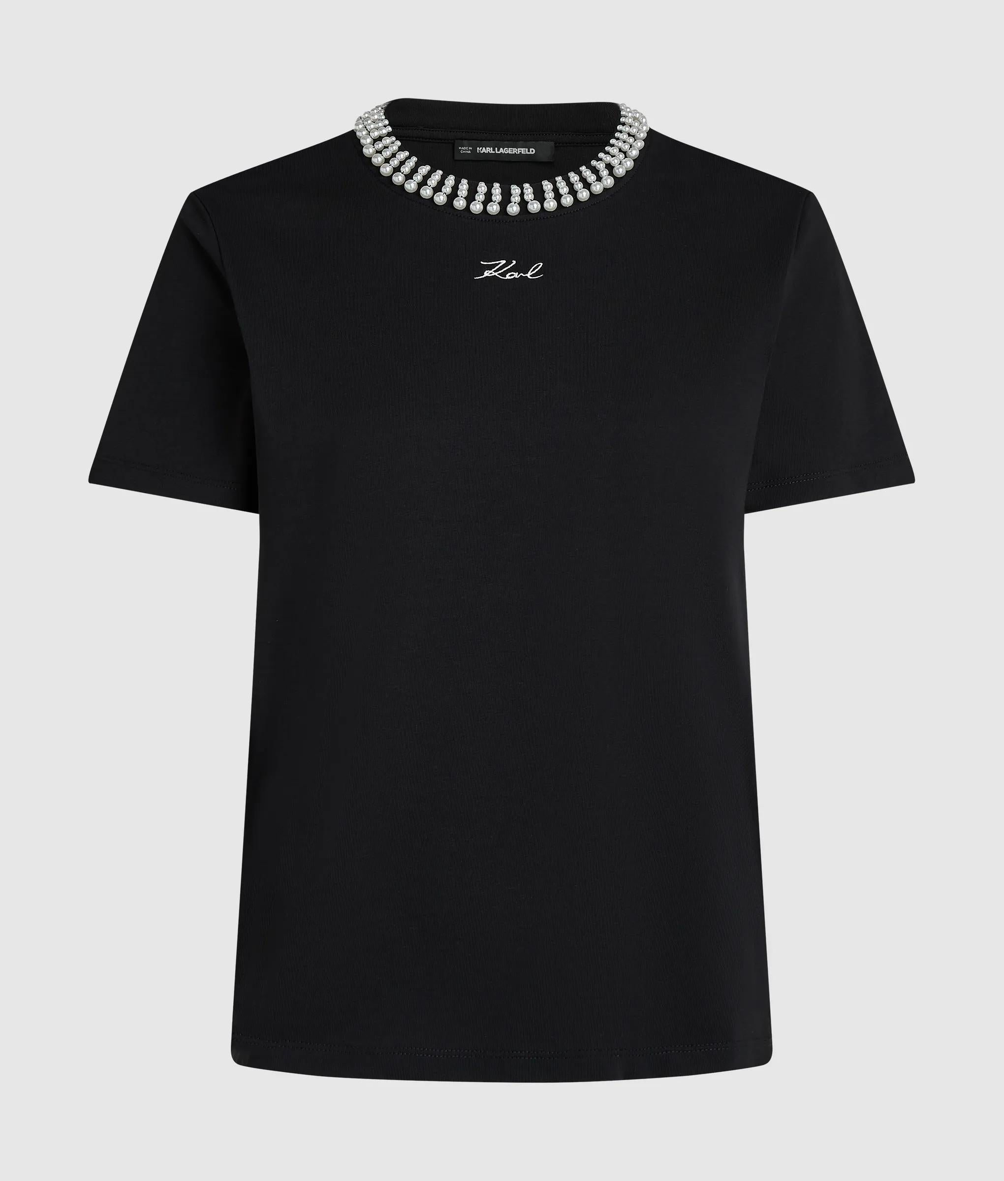 T-shirt met imitatieparels