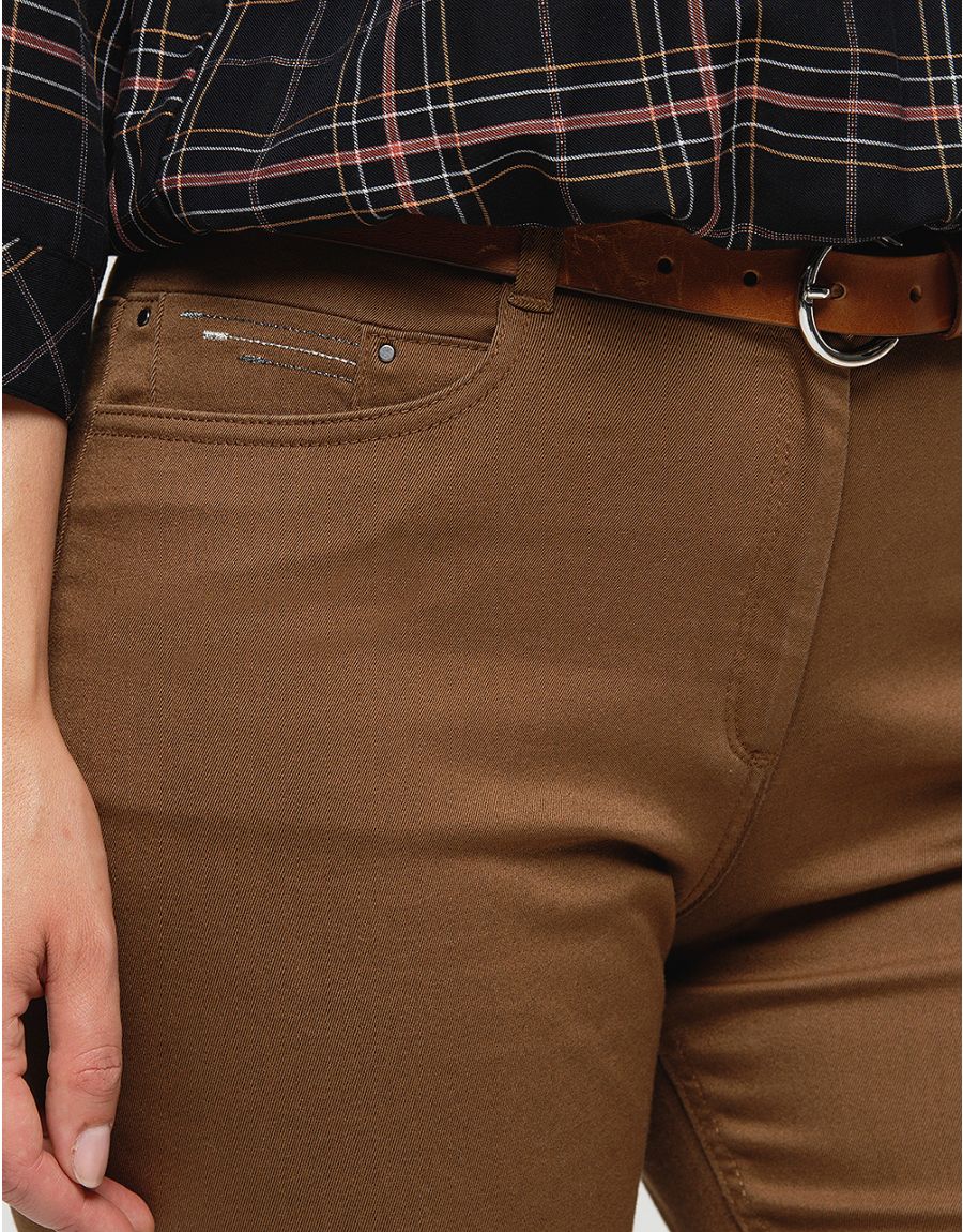 Pantalon slim marron
