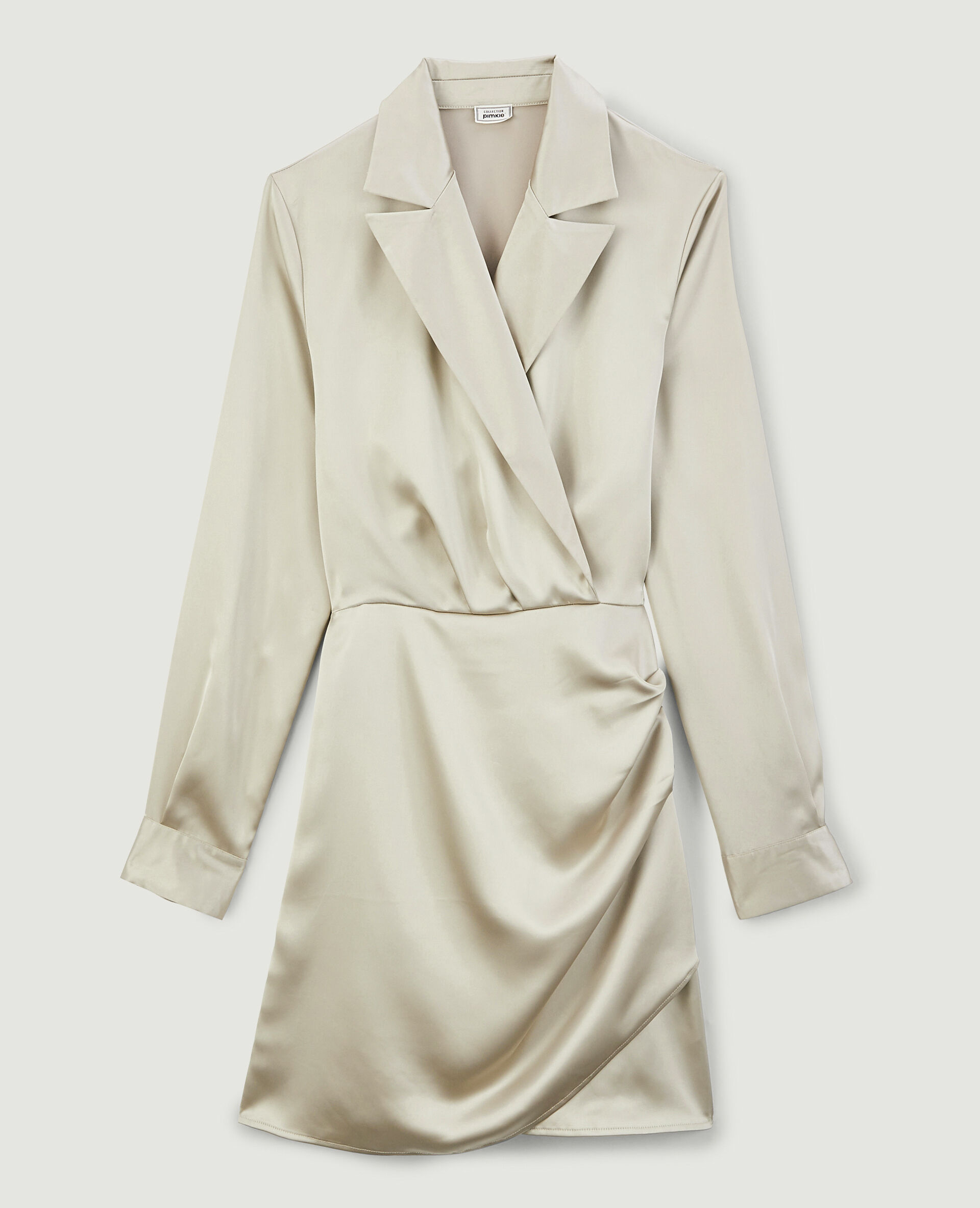 Robe courte cache-cœur en satin - Blanc