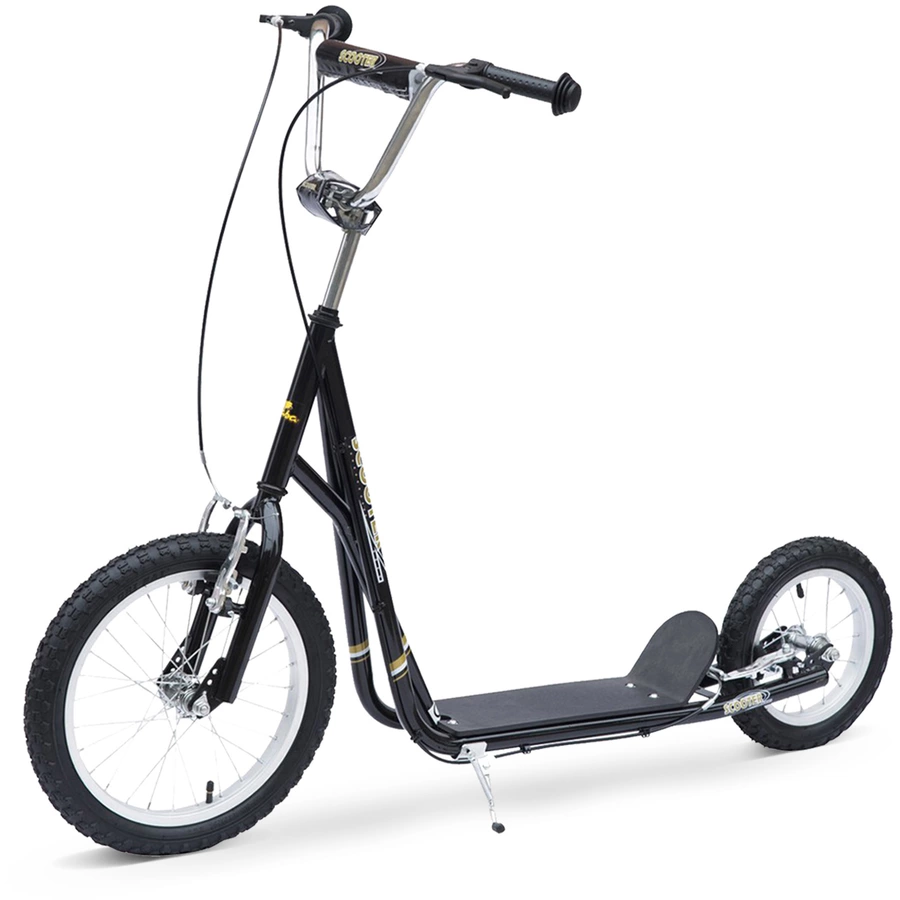 HOMCOM Kinderroller mit Luftbereifung und Handbremse schwarz