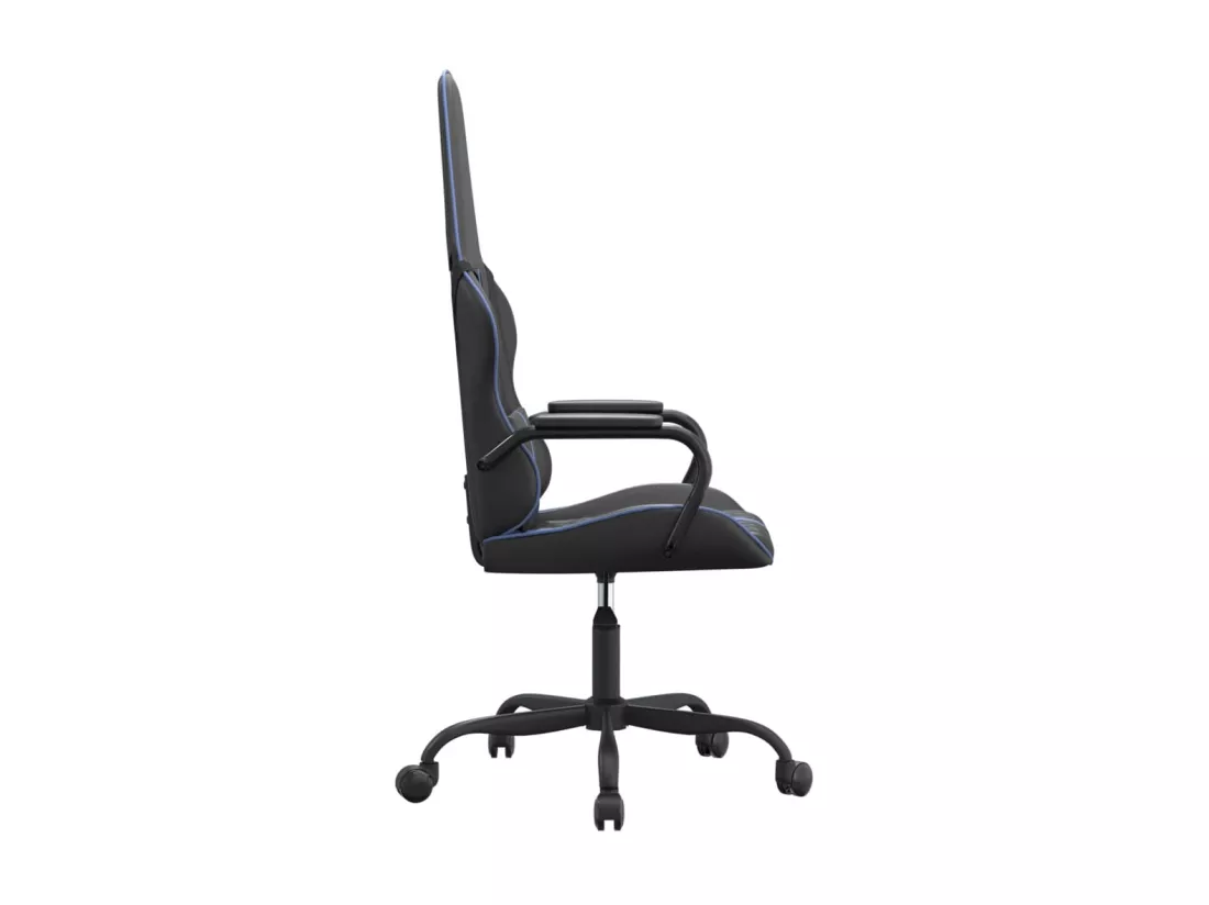 Chaise de jeu de massage bleu et noir similicuir