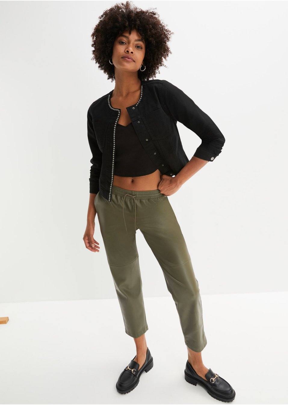 Veste en jean twill avec rivets