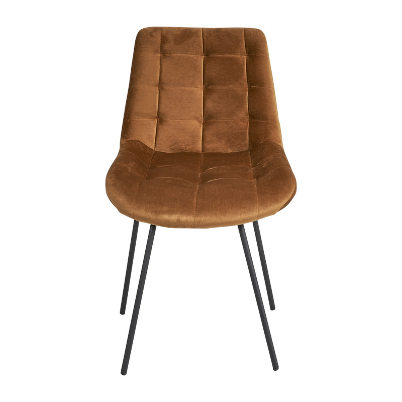 Eetkamerstoel velvet - cognac - 79x50x44 cm