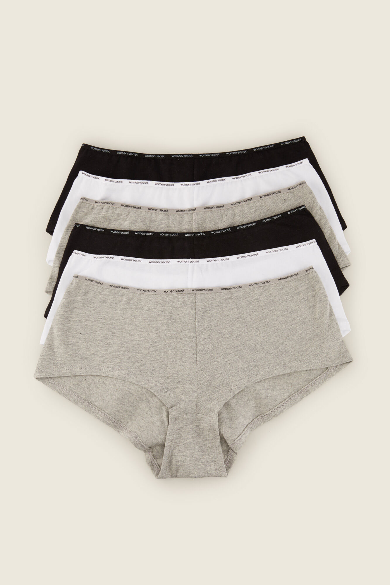 Pacote com 6 calcinhas tipo culote em algodão orgânico - estampadas
