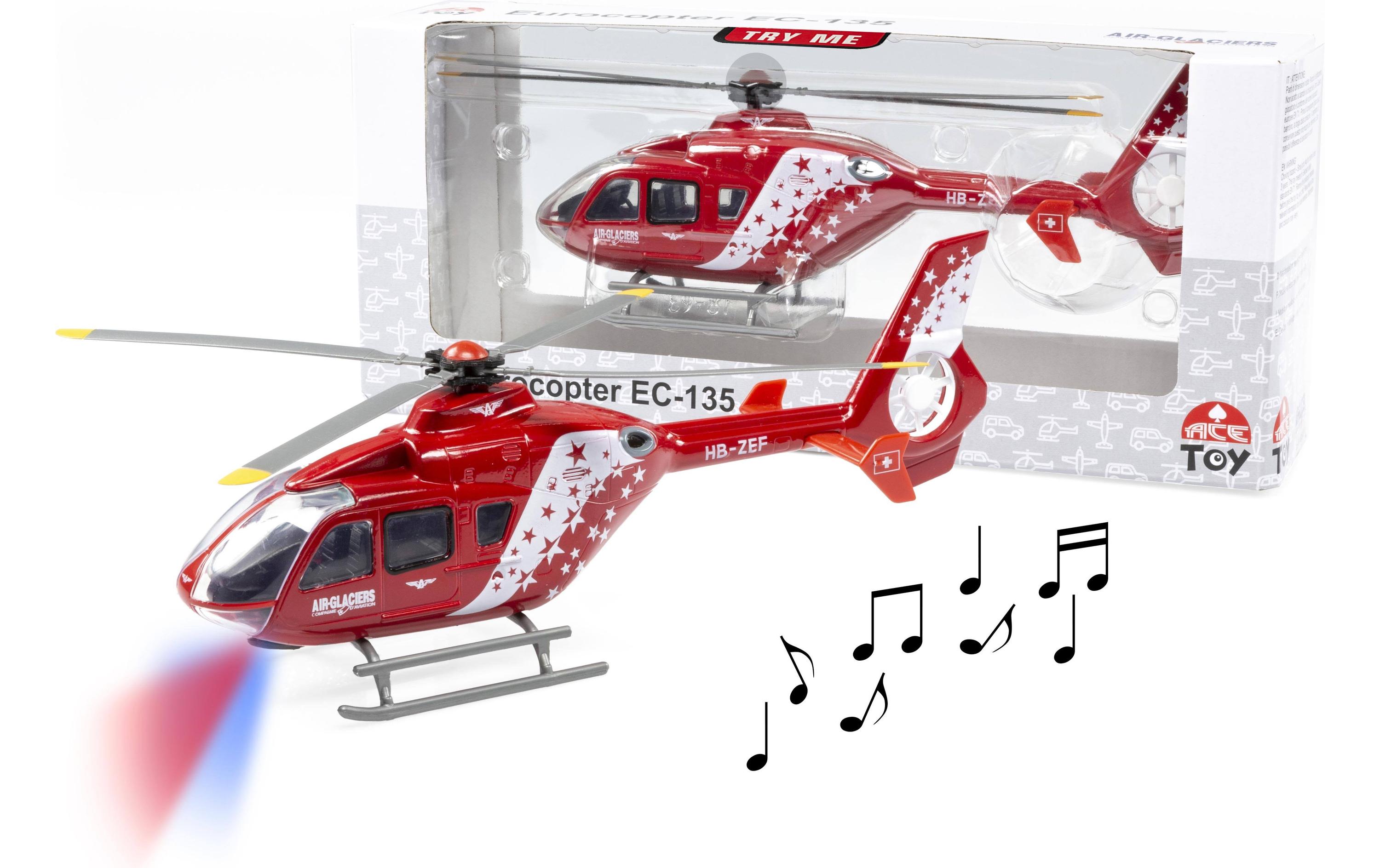 Toy EC-135 Air-Glaciers Helikopter 1:72Detailgetreuer Helikopter mit Licht- und Soundfunktionen