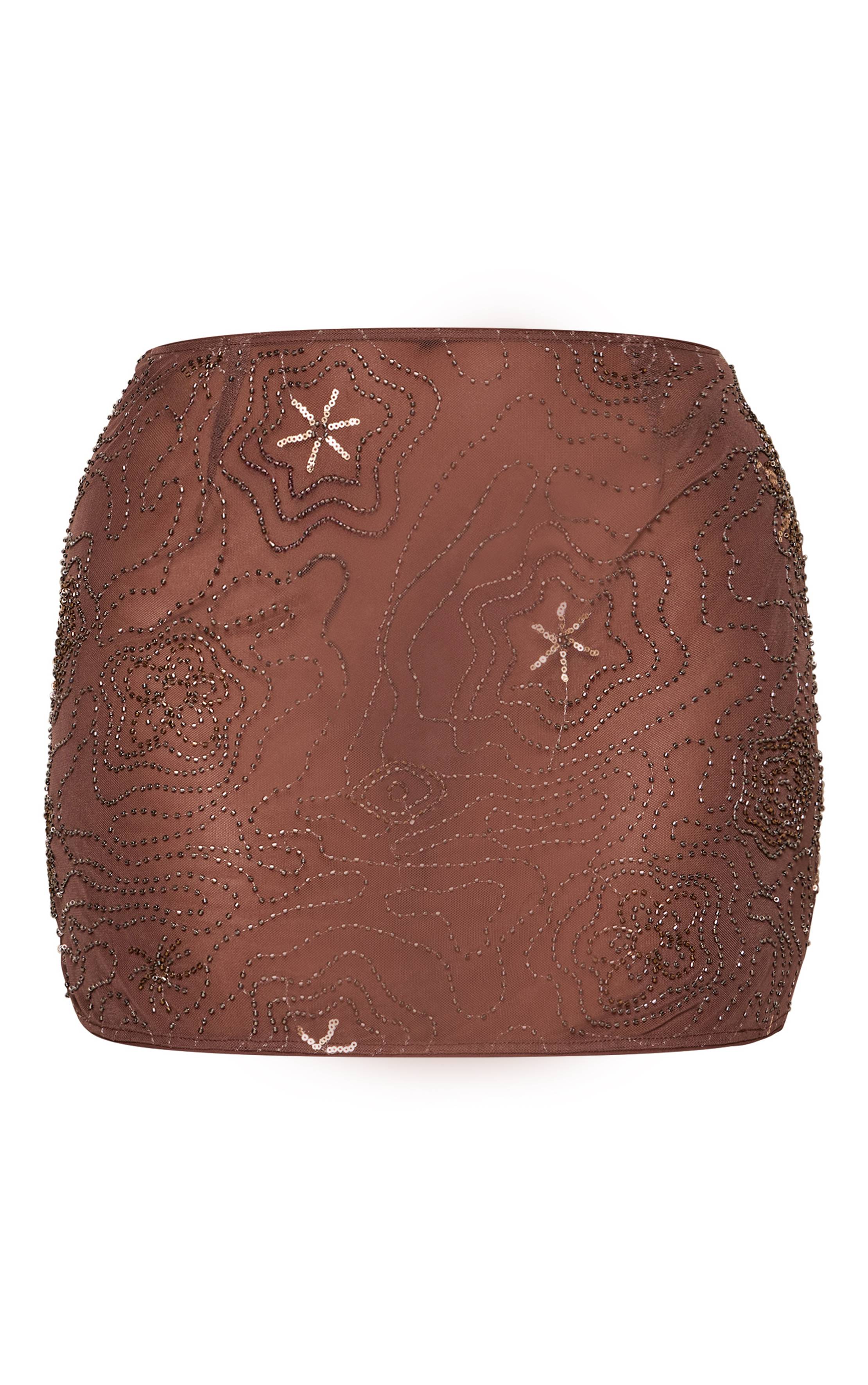 Moka Ensemble Jupe Mini Moulante Ornée De Motifs