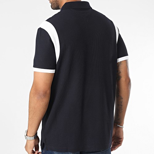 Polo Manches Courtes Relax Colorblock Bleu Marine