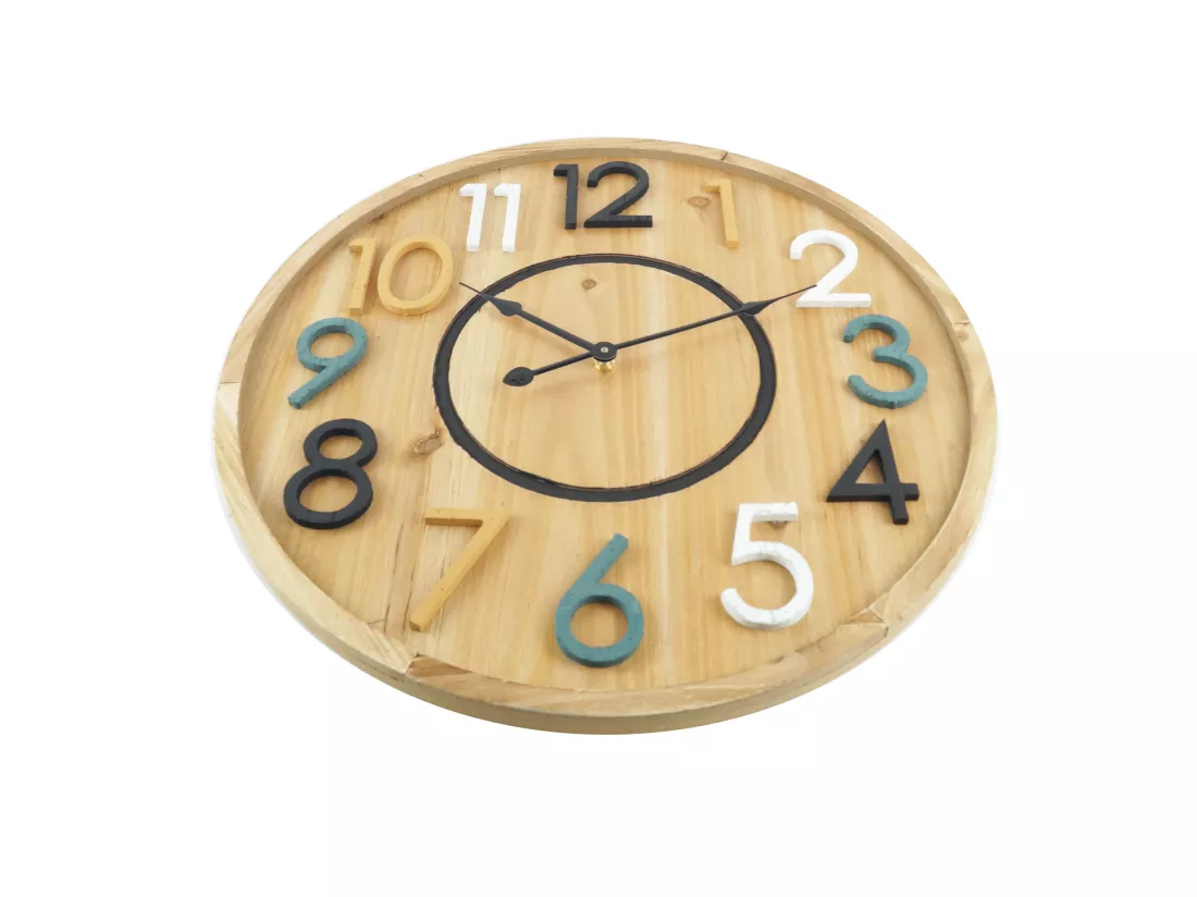 Horloge Murale En Bois Suspendues Design Mdf Ronde 50 Cm