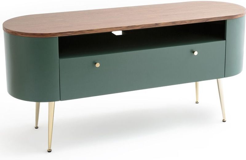 Topim - TV-meubel - Groen / Walnoot - MDF
