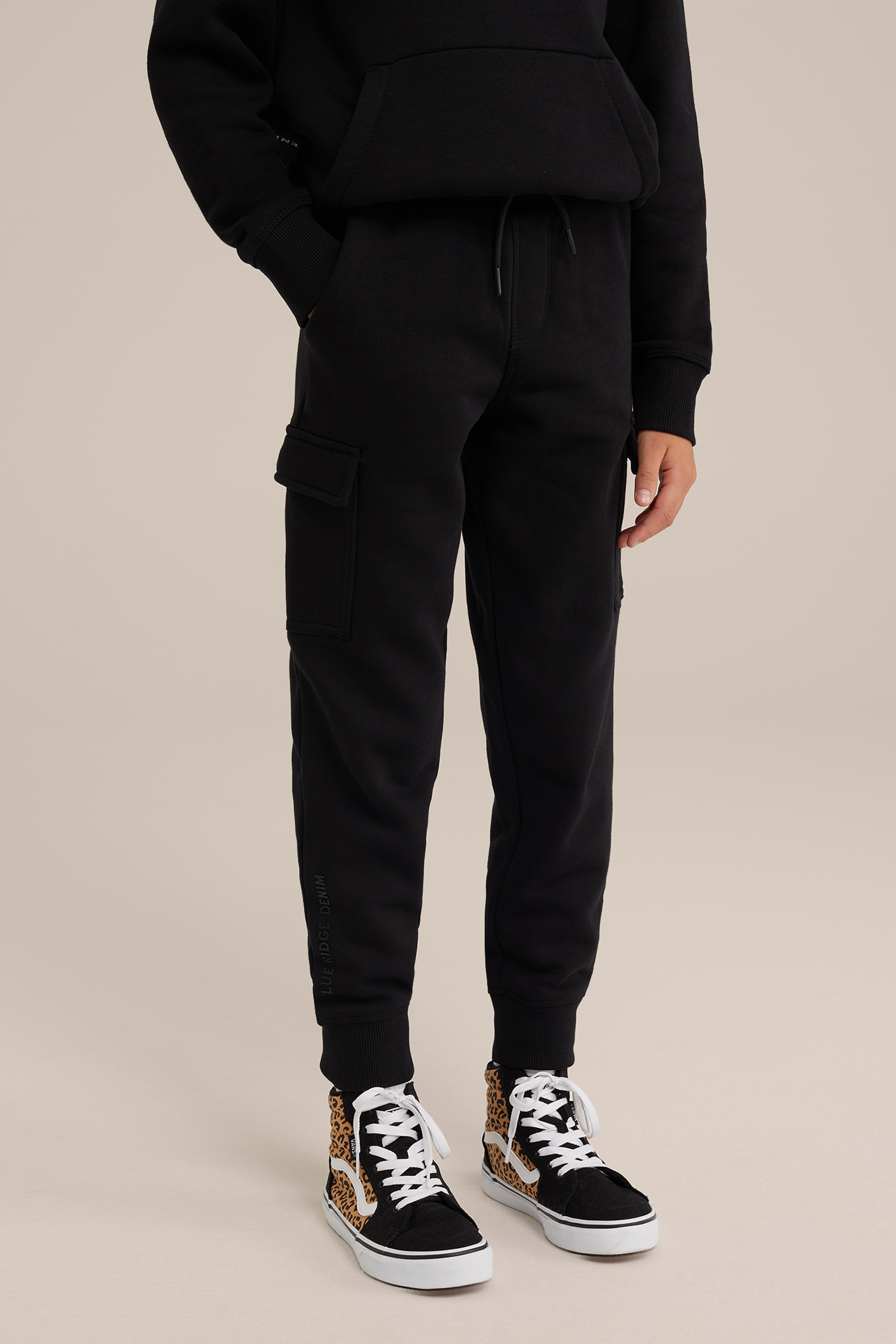Jongens joggingbroek met cargozakken Blue Ridge Zwart