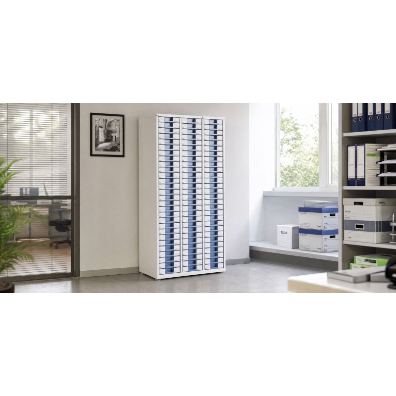Armoire à tiroirs Panaclen H 189 cm équipée de 90 tiroirs 6 cm
