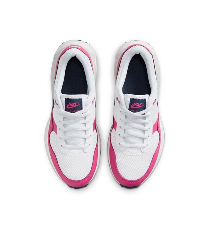 NIKE AIR MAX SYSTM BIG KIDS S WHITE-OBSIDIAN-FIERCE-PINK-PUR