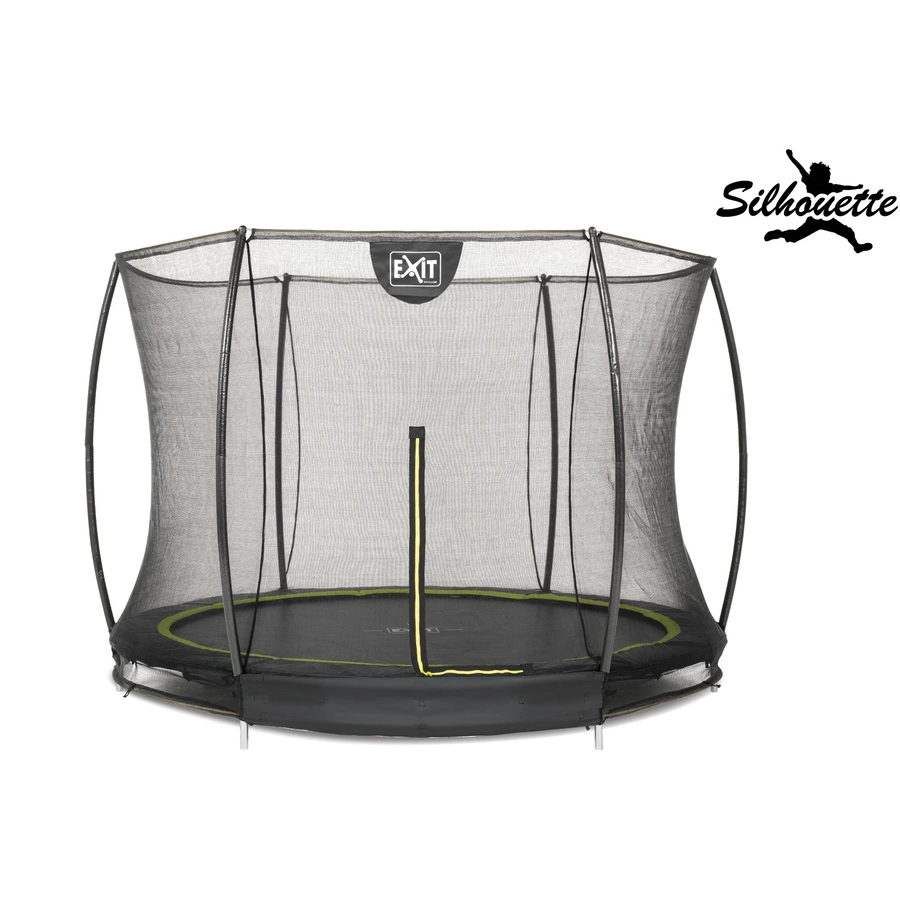 EXIT Bodentrampolin Silhouette ø244cm mit Sicherheitsnetz - schwarz
