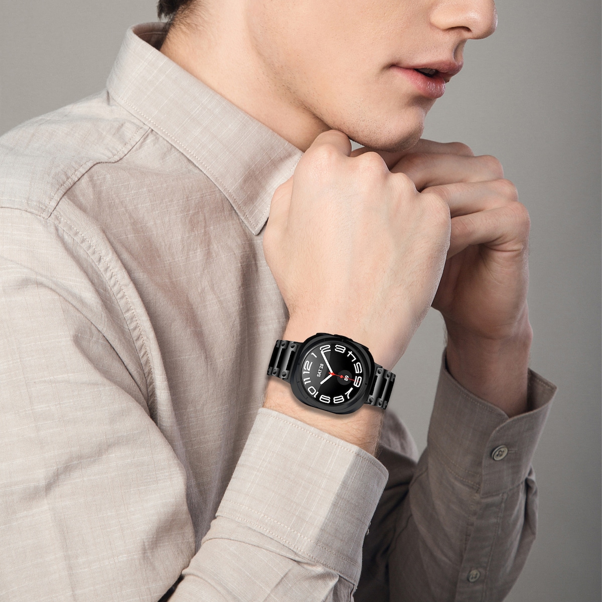 Samsung Galaxy Watch Ultra Tortoise Buckle Stålrem 47MM Sort
