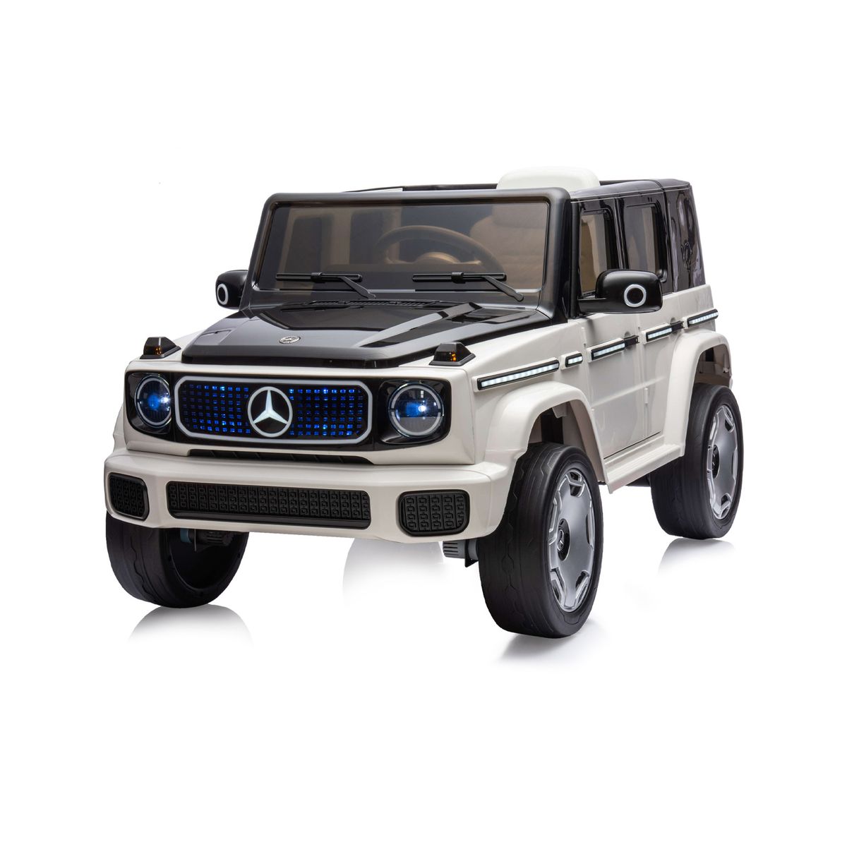 Chipolino Kinderelektroauto Mercedes SUV EQG, Gurt, Stoßdämpfer, Fernbedienung weiß