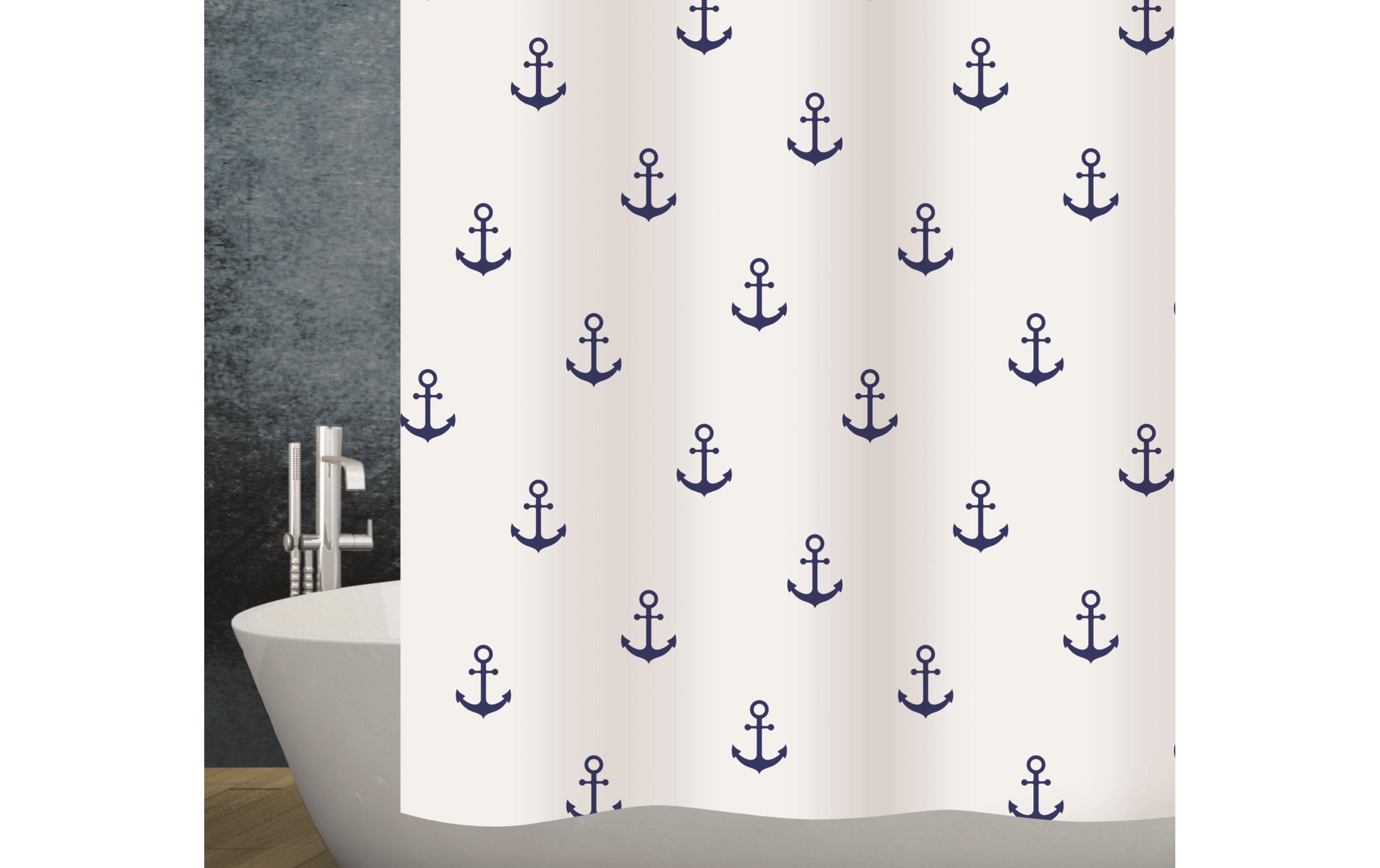 Duschvorhang Anchor 180 x 200 cm, Weiss / BlauDuschvorhang