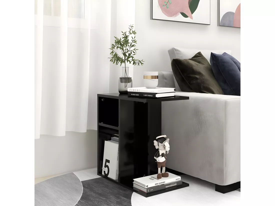 Table d'appoint Noir 50x30x50 cm Aggloméré